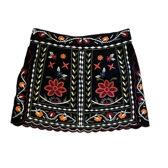 Worn once Philiosophy black embroidered boho mini skirt 8 - Picture 1 of 5